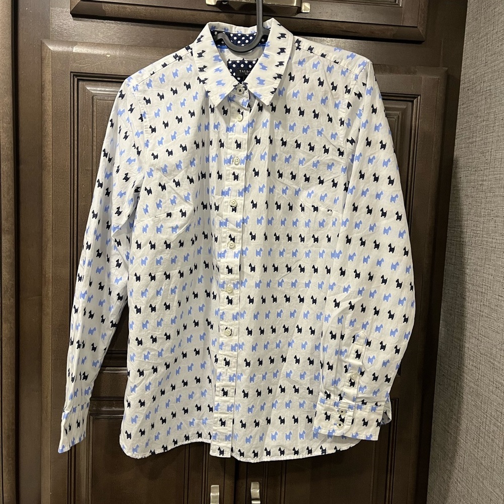 Talbots Dog Print Button Down
